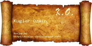 Kugler Ozmin névjegykártya